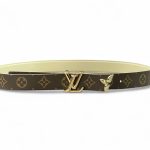 LV ремень коричневая монограмма пряжка LV золото двухсторонний