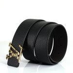 LV ремень коричнево-черный того съемная пряжка LV золото с гравировкой шашка