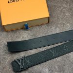 LV ремень кожа монограмма черный пряжка LV черная