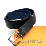 LV ремень кожа шашка черно-синий пряжка классика серебро