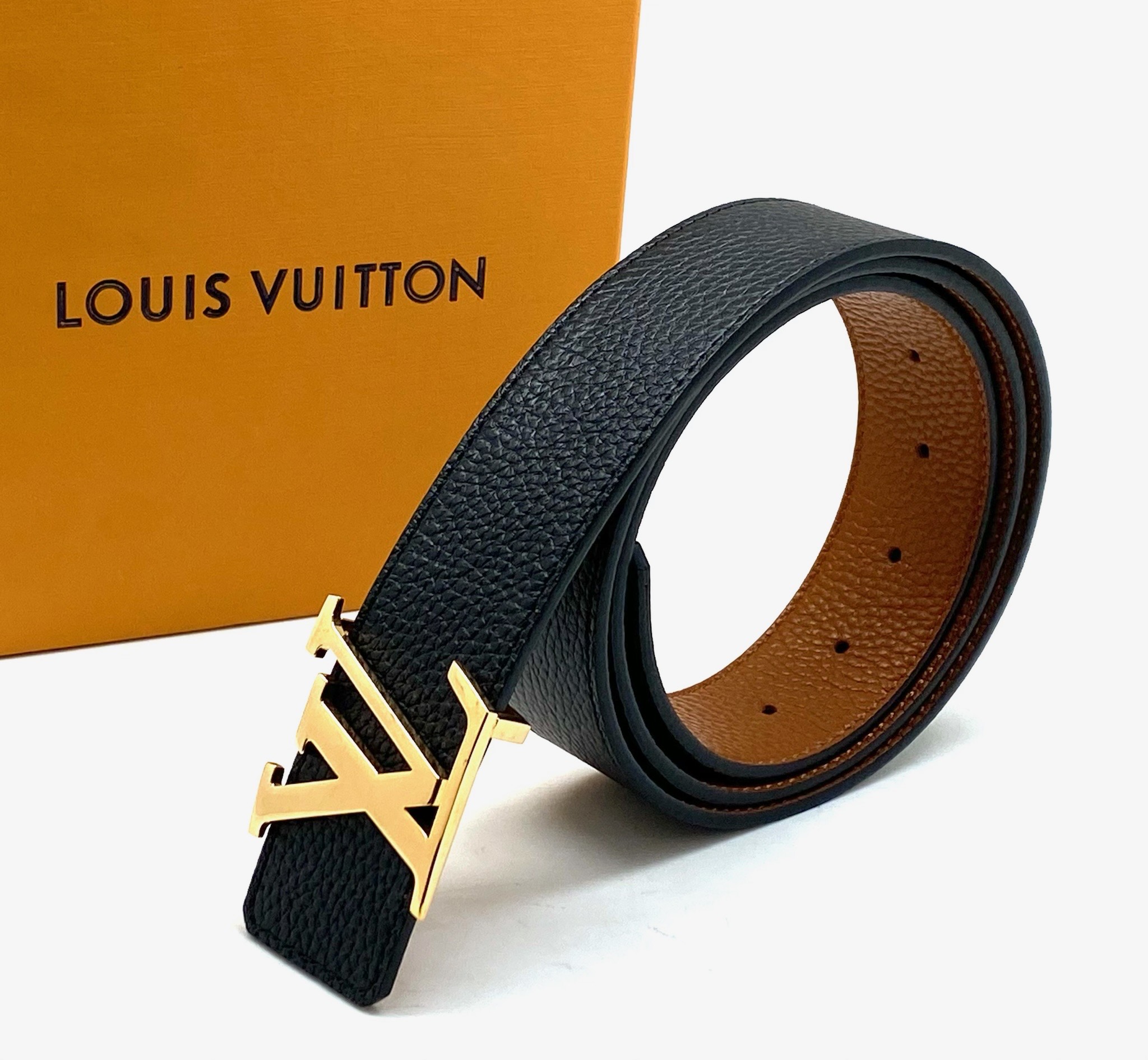 lv-remen-kozha-togo-cherno-korichnevyj-pryazhka-lv-zoloto.jpg LV ремень кожа Togo черно-коричневый пряжка LV золото — изображение 1
