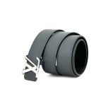 LV ремень кожа Togo черно-серый пряжка LV серебро