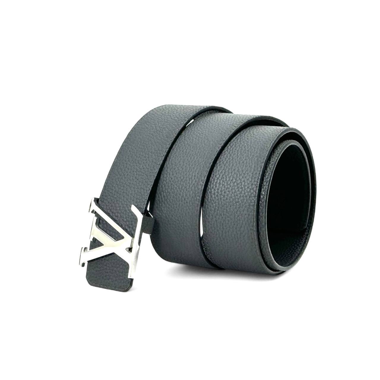 lv-remen-kozha-togo-cherno-seryj-pryazhka-lv-serebro.jpg LV ремень кожа Togo черно-серый пряжка LV серебро — изображение 1