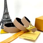 LV ремень розовый из кожи того пряжка LV золото