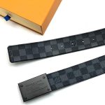 LV ремень серая шашка закрытая пряжка