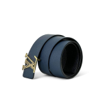 LV ремень синий-черный того пряжка LV золото с гравировкой шашка