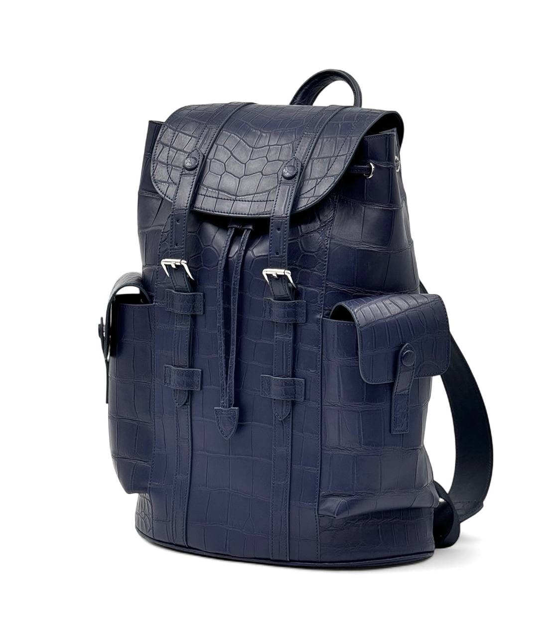 lv-ryukzak-krokodil-christopher-sinij.jpg LV рюкзак крокодил Christopher синий — изображение 1