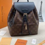 LV рюкзак Montsouris коричневая монограмма черный клапан