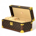 LV шкатулка под часы прямоугольная коричневая монограмма бежевая внутри