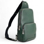 LV слинг кожа тайга зеленый логотип в тон