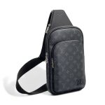 LV Слинг серая монограмма большой карман спереди и железное лого