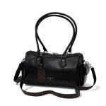 LV сумка черная гладкая кожа серебро