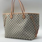 LV сумка Neverfull белая шашка большая