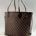 LV сумка Neverfull коричневая шашка средний размер