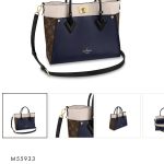 LV сумка On My Side кожа Того синяя кремовая сверху