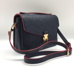 LV сумка Pochette Metis кожа монограмма синяя с красным кантом