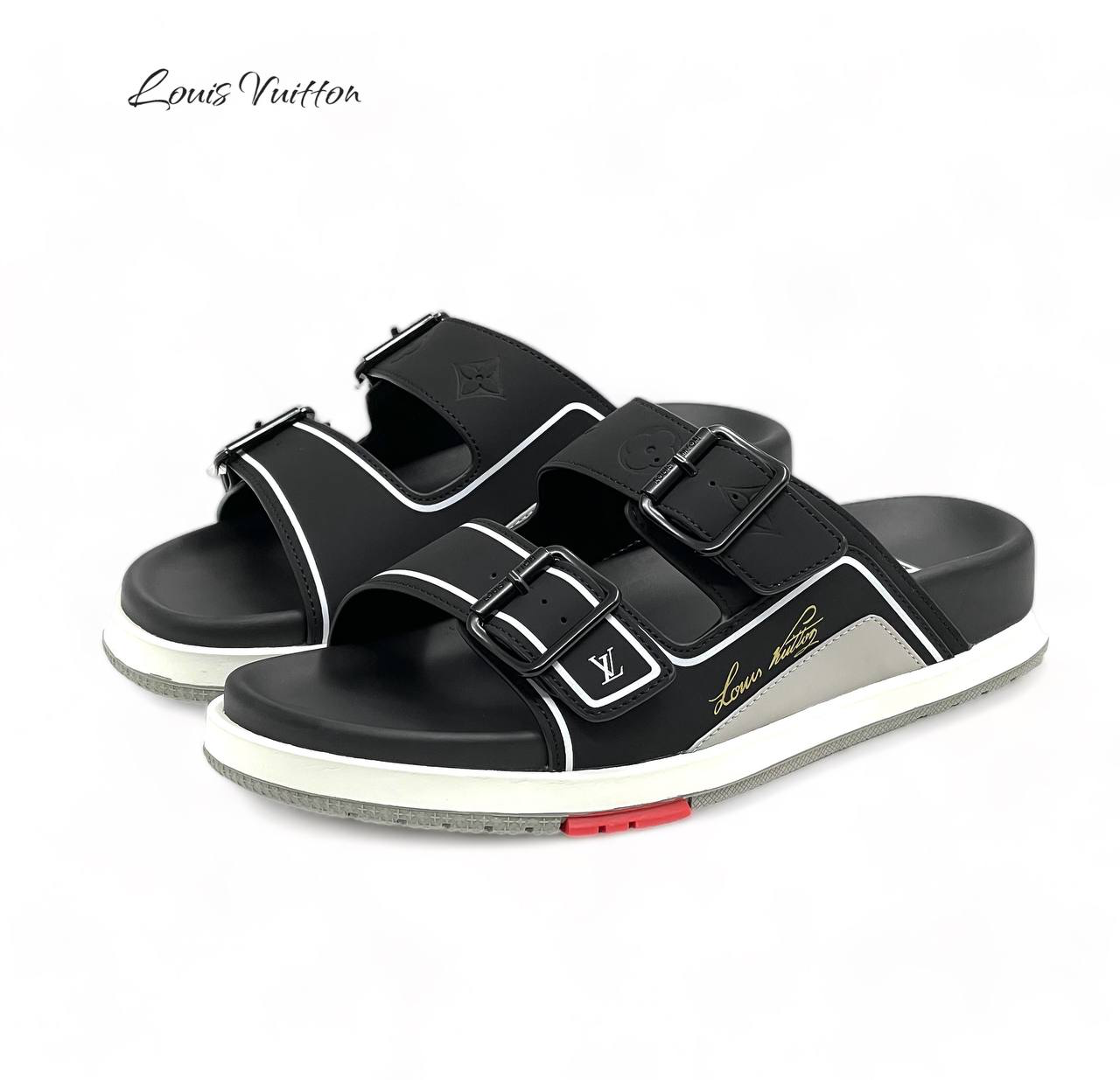 lv-tapochki-myuli-lv-trainer-chernye-na-beloj-podoshve.png LV тапочки Мюли LV Trainer черные на белой подошве — изображение 1