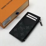 LV визитница длинная на молнии серая монограмма