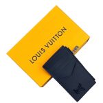 LV визитница синяя кожа того с металлическим лого
