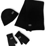 MIU MIU комплект шапка шарф и варежки вязаный черный