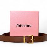 MIU MIU ремень рыжий кожа золотая пряжка