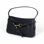 MIU MIU сумка черная гладкая кожа с ремнем золото