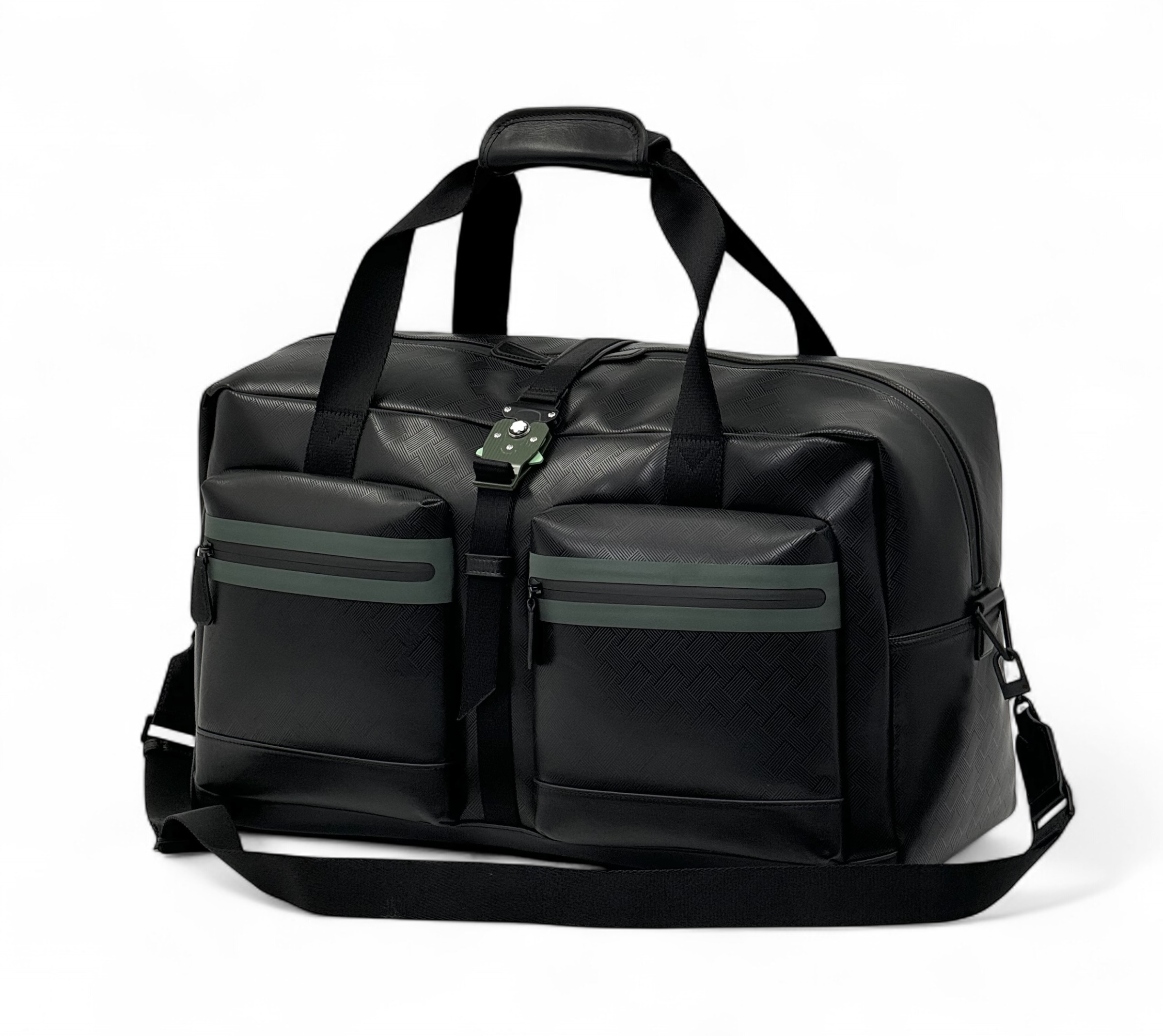 montblanc-dorozhnaya-sumka-iz-telyachej-kozhi-s-firmennym-tisneniem-i-dvumya-dopolnitelnymi-karmanami.jpg MONTBLANC дорожная сумка из телячьей кожи с фирменным тиснением и двумя дополнительными карманами — изображение 1