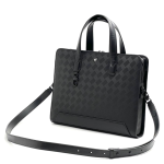 MONTBLANC портфель черная кожа с тиснением плетенки