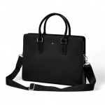 MONTBLANC портфель кожа того черного цвета два отделения на молниях и плечевым ремнем