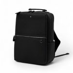 MONTBLANC рюкзак из кожи софьяно черного цвета на молнии с дополнительным карманом спереди