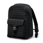 MONTBLANC рюкзак тисненая кожа черный с карманом на клапане