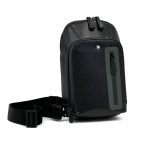 MONTBLANC слинг из телячьей кожи с фирменным тиснением и дополнительным карманом на замке