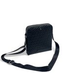 MONTBLANC SOFT мессенджер черная кожа тисненная в монограмму