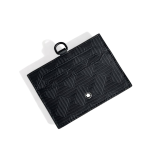 MONTBLANC визитница черная из кожи с тиснением маленькая с кольцом