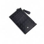 MONTBLANC визитница черная из кожи с тиснением с кольцом