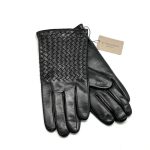 Перчатки BOTTEGA плетеные черные