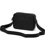 PRADA мессенджер черная  кожа того на замке