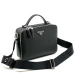 PRADA мессенджер черный кожа эпсом ручка сверху