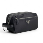 PRADA несессер черный из нейлона с наружными карманами на молнии