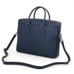 PRADA портфель кожа софьяно синий фурнитура серебро с двумя отделениями