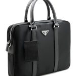 PRADA портфель нейлон черный кожа две полосы