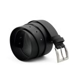 PRADA ремень черный гладкая кожа серебро