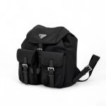 PRADA рюкзак черный нейлон маленький серебро