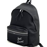 SANT LAURENT рюкзак ткань черный скрытая молния с белым логотипом на кармане