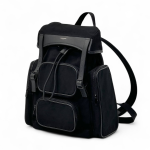 SANT LAURENT рюкзак ткань с клапаном и двумя наружними карманами спереди черного цвета