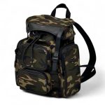 SANT LAURENT рюкзак ткань с клапаном и двумя наружними карманами спереди камуфляж-хаки