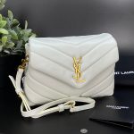 SL сумка LOULOU 18 см из белой гладкой кожи фурнитура золото