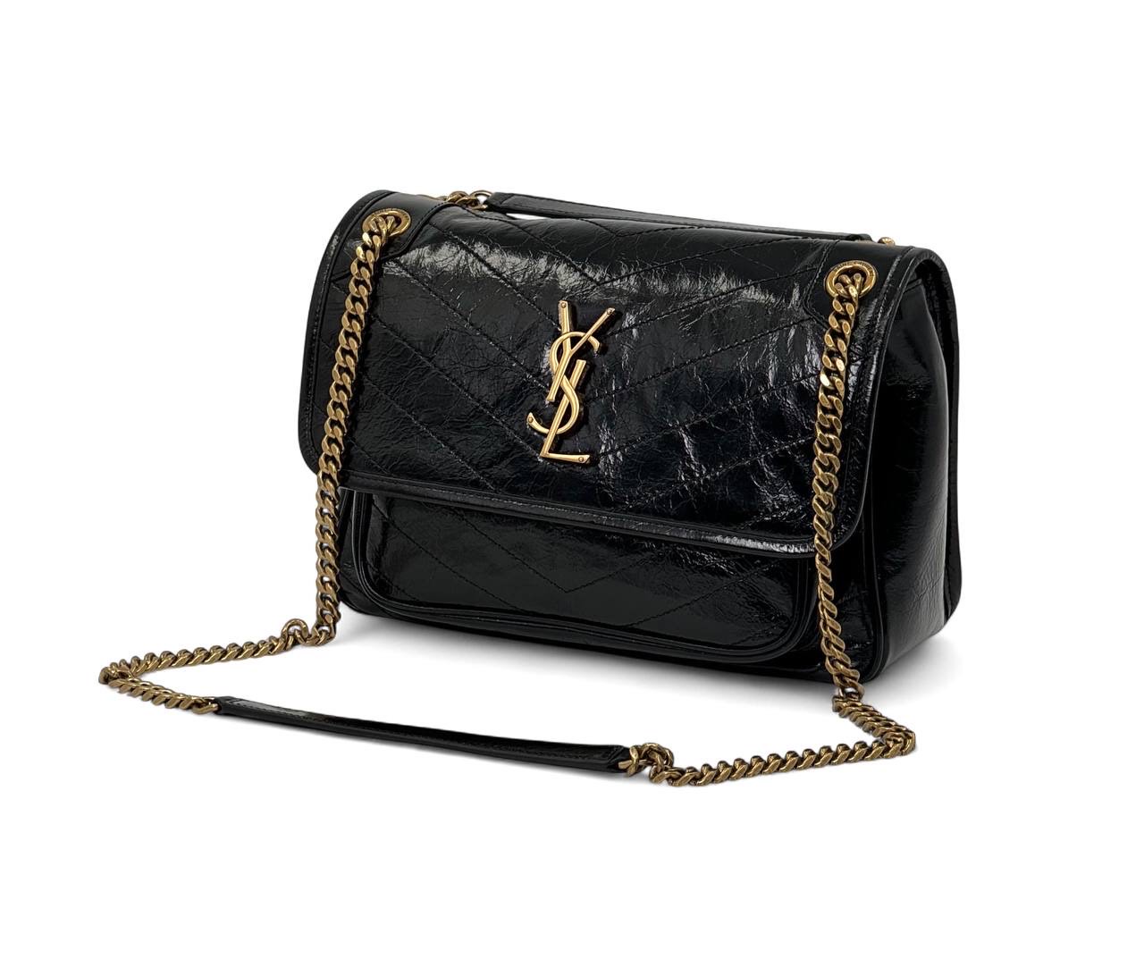 sl-sumka-s-klapanom-lakovaya-kozha-v-polosku-chernaya.jpg SL сумка с клапаном лаковая кожа в полоску черная — изображение 1