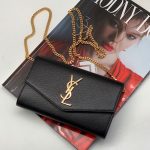 SL сумка с клапаном маленькая кожа икра черная логотип золото