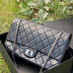 SL сумка с клапаном мятая кожа в клетку 30 см черная фурнитура серебро